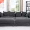 Duke - 4 Piece Upholstered Sectional - Dark Gray - Image 4