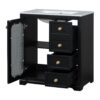 Bathroom Vanity With A Soft Close Glass Door, Adjustable Shelves, And Three Drawers - Black - Image 14