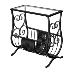 Accent Table Magazine Narrow For Living Room - Black