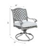Outdoor Aluminum Swivel Rocker Dining Chairs With Cushions (Set of 2) - Golden Gauze - Image 6