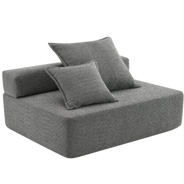 Loveseat Frame For Oversized Modular U Shaped Sectional Floor Couch Convertible Compressed Couch, Spacious Foam Filled Sofa - Gray