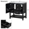 Transitional Style Bathroom Vanity Cabinet Combo With Ceramic Sink, Soft Close Door - Black - Image 8