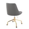 Marche - Contemporary Adjustable Office Chair With Casters - Gold / Gray - Image 3