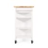 Contemporary Kitchen Cart With Wheels - White - Image 13