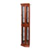 Corner Curio Cabinet With Lights, Adjustable Tempered Glass Shelves, Mirrored Back, Display Cabinet (E26 Light Bulb Not Included) - Light Walnut - Image 10
