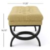 Hilton - Ottoman Bench With Button - Tufted Diamond Stitching - Yellow - Image 6
