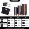 5 Piece Set (20"24"28 +A Travel Bag And A Toiletry Bag), Hard Case Spinner Wheels Luggage Sets With Tsa Lock Carry On Suitcase Luggage Durable Suitcase - Black - Image 2