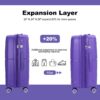 Expandable Hardshell Suitcase Double Spinner Wheels Pp Luggage Sets Lightweight Durable Suitcase & Tsa Lock, 3 Piece Set (20/24/28) - Purple - Image 6