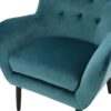 Alyssa - Velvet Arm Chair With Wingback Design - Teal - Image 12