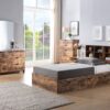 Twin Bookcase Headboard 6 Shelves Top With Rounded Front Corners Adjustable Shelves Distressed - Reclaimed Barnwood - Image 3