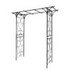Metal Garden Arch Climbing Plants Support Rose Arch Outdoor - Black - Image 11