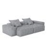 Modern Oversized Modular Sectional Sofa With 2 Chaise Lounge And 2 Armrest, Sparkling Chenille Fabric Soft Cushion Sofa With 4 Pillows, 4 Pieces Diy Combination Tufted Sofa, No Assembly Required - Gray - Image 17