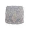 Diamond - Handcrafted Faux Yarn Pouf - Ivory / Gray - Image 5
