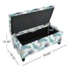 Charming Floral Storage Ottoman With Upholstered Fabric And Wood Frame - Flower - Image 2