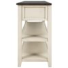 Retro Design Console Table With Two Open Shelves, Pine Frame And Legs For Living Room - Espresso / Beige - Image 11