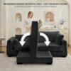 2 Seater L Shaped Chaise Sofa With Reversible Cushion Corduroy Fabric, USB - C Charging Port, Storage Pocket, Convertible Left / Right Design For Living Room - Gray - Image 7