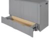 Full Size Murphy Bed With Drawer And A Set Of Sockets & USB Ports, Pulley Structure Design - Gray - Image 4