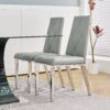 Modern Light Luxury Dining Chair With Electroplated Chair Legs (Set of 2) - Gray - Image 9
