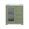 Bathroom Vanity With A Soft Close Glass Door, Adjustable Shelves, And Three Drawers - Green - Image 16