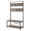 Rustic X-Back Hall Tree With Bench - Driftwood - Image 3