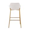 Daniella - Contemporary / Glam Fixed Height Bar Stool (Set of 2) - Gold / White - Image 5