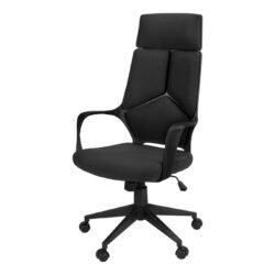 Office Chair, Adjustable Height, Swivel, Ergonomic, Armrests - Black