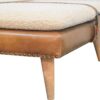 Buffalo - Large Square Hide Leather Footstool - Brown - Image 4