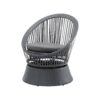 Modern Swivel Wicker Lounge Chair Set With Rattan And Iron Frame, Round Design - Gray - Image 7