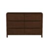 Lionel - Mid-Century Modern Solid Wood 6 Drawer Dresser - Brown - Image 2