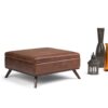 Owen - Square Coffee Table Storage Ottoman - Distressed Saddle Brown - Image 9