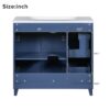 Bathroom Vanity, Transitional Style Bathroom Cabinet With Resin Sink, Single Bathroom Cabinet, With 2 Drawers And 1 Adjustable Storage Shelf, 2 Soft-Close Doors - Navy Blue - Image 9