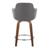 Boyne - Contemporary Fixed Height Counter Stool With Swivel With Round Footrest (Set of 2) - Walnut / Gray - Image 5
