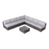 6 Person Seating Set With Cushions - Brown / Gray - Image 2