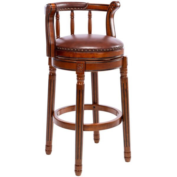 29.5'' Wooden Swivel Barstool, 360 Degrees Swivel Barstool, Chair For Home Kitchen Counter - Brown