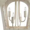 4 Light Wood Chandelier, Hanging Light Fixture With Adjustable Chain For Kitchen, Bulb Not Included - Cream White - Image 11