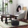 Renee - Round Pouf - Slate Gray - Image 5