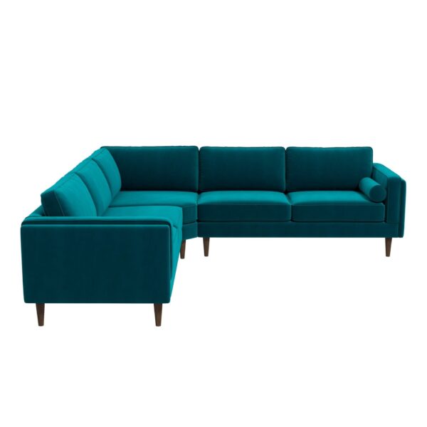 Amber - Velvet Corner Sectional Sofa - Teal