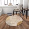 Rabbit - Washable Non - Slip Round Rug - Ivory / Light Brown - Image 4