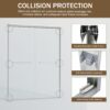Double Sliding Shower Door, Semi Frameless Bypass Bathroom Sliding Door With 1 / 4" (6Mm) Tempered Glass For Walk In Shower - Chrome - Image 7