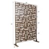 Outdoor & Indoor Privacy Screen Metal Privacy Screen, Freestanding Decorative Privacy Screen - Brown - Image 3