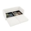 2 Seater Sofa With Storage Seat And Cylindrical Backrest - White - Image 14