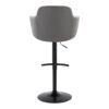 Boyne - Contemporary Adjustable Barstool With Swivel With Rounded T Footrest (Set of 2) - Black / Gray - Image 5