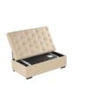 Convertible Folding Sofa Bed Ottoman With Memory Mattress And Tufted Design - Beige - Image 10