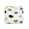 Pouf Luxury Oversized Bean Bag Cube Ottoman - Cumulus Cream White Embroidery - Image 3