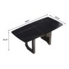 70.87" Modern Artificial Stone Dining Table, Can Accommodate 6-8 People - Black - Image 12