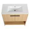 Modern Bathroom Vanity With Ceramic Sink And Soft Closing Doors, 36" Freestanding Cabinet - Oak - Image 14