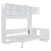 Queen Size Wall Murphy Bed With Desk And Storage Shelves And Big Cabinets - White - Image 2