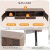 Mid Century TV Stand With 2 Drawers, Media Console Table For Tvs Up To 85'', Entertainment Center With Storage For Living Room - Dark Brown - Image 7
