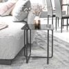 Modern Tempered Glass Coffee Table End Table Side Table For Living Room, Bedroom - Black - Image 2