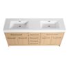 72" Freestanding Bathroom Vanity With Double Resin Sink Plywood Construction - Oak - Image 10